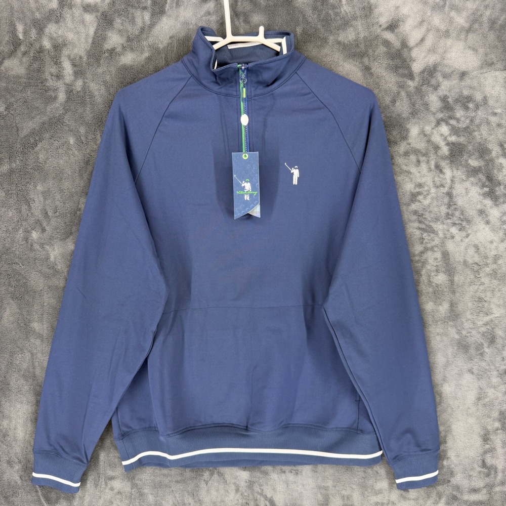 William Murray Golf Mens Navy‎ Blue Quarter Zip Pullover Sweatshirt Medium NEW
